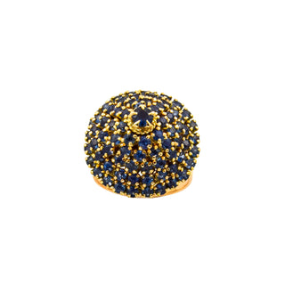 Ring aus 585 Gelbgold mit Saphir, nachhaltiger second hand Schmuck perfekt aufgearbeitet