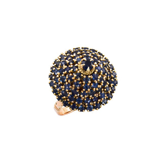 Ring aus 585 Gelbgold mit Saphir, nachhaltiger second hand Schmuck perfekt aufgearbeitet