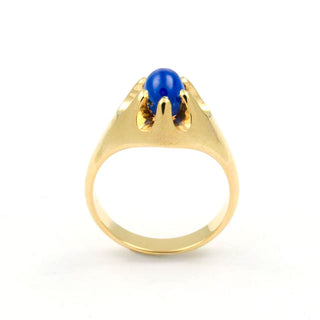Saphirring aus 585 Gelbgold, nachhaltiger second hand Schmuck perfekt aufgearbeitet