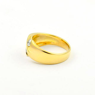 Saphirring aus 750 Gelbgold mit Brillant, nachhaltiger second hand Schmuck perfekt aufgearbeitet