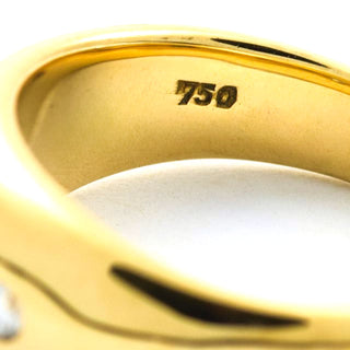 Saphirring aus 750 Gelbgold mit Brillant, nachhaltiger second hand Schmuck perfekt aufgearbeitet