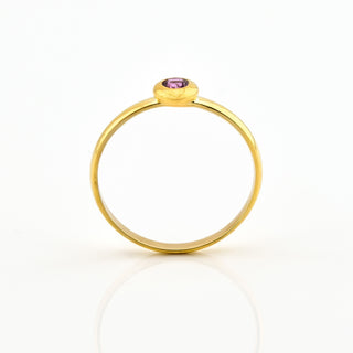 Saphirring aus 900 Gelbgold, nachhaltiger second hand Schmuck perfekt aufgearbeitet