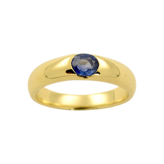 Saphirring aus 585 Gelbgold, nachhaltiger second-hand Schmuck perfekt aufgearbeitet