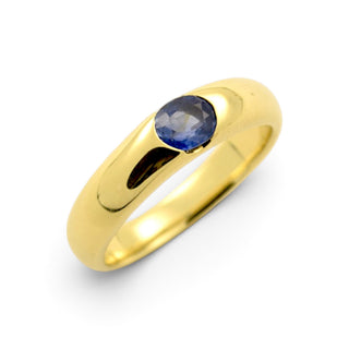 Saphirring aus 585 Gelbgold, nachhaltiger second-hand Schmuck perfekt aufgearbeitet