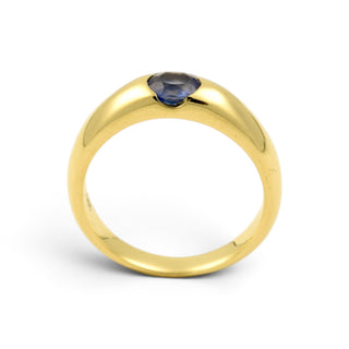 Saphirring aus 585 Gelbgold, nachhaltiger second-hand Schmuck perfekt aufgearbeitet