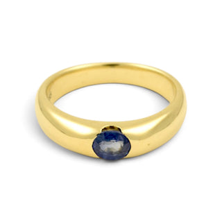 Saphirring aus 585 Gelbgold, nachhaltiger second-hand Schmuck perfekt aufgearbeitet