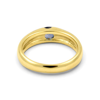 Saphirring aus 585 Gelbgold, nachhaltiger second-hand Schmuck perfekt aufgearbeitet