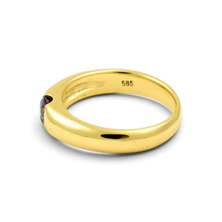 Saphirring aus 585 Gelbgold, nachhaltiger second-hand Schmuck perfekt aufgearbeitet