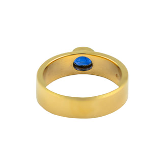 Saphirring aus 585 Gelbgold, nachhaltiger second hand Schmuck perfekt aufgearbeitet