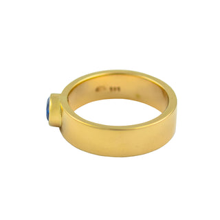 Saphirring aus 585 Gelbgold, nachhaltiger second hand Schmuck perfekt aufgearbeitet
