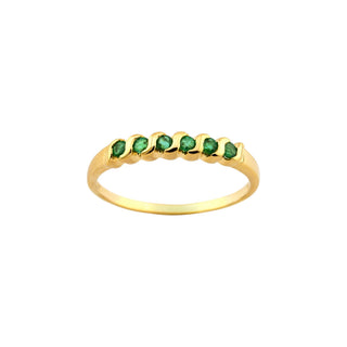 Smaragdring aus 585 Gelbgold, nachhaltiger second-hand Schmuck perfekt aufgearbeitet