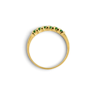 Smaragdring aus 585 Gelbgold, nachhaltiger second-hand Schmuck perfekt aufgearbeitet