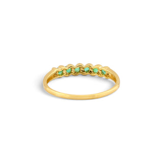 Smaragdring aus 585 Gelbgold, nachhaltiger second-hand Schmuck perfekt aufgearbeitet