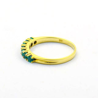 Smaragdring aus 585 Gelbgold, nachhaltiger second hand Schmuck perfekt aufgearbeitet
