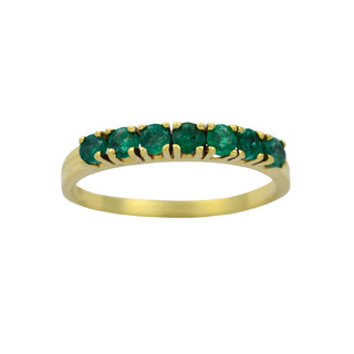 Smaragdring aus 585 Gelbgold, nachhaltiger second hand Schmuck perfekt aufgearbeitet