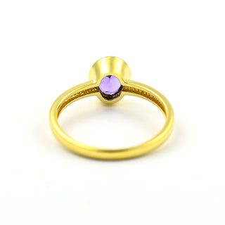 Ring aus 585 Gelbgold mit Tansanit, nachhaltiger second hand Schmuck perfekt aufgearbeitet