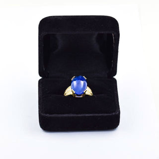 Ring aus 585 Gelbgold mit Tansanit und Brillant, nachhaltiger second hand Schmuck perfekt aufgearbeitet