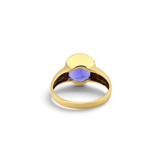 Ring aus 585 Gelbgold mit Tansanit, nachhaltiger second-hand Schmuck perfekt aufgearbeitet