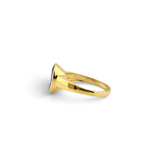 Ring aus 585 Gelbgold mit Tansanit, nachhaltiger second-hand Schmuck perfekt aufgearbeitet