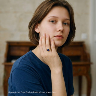 Ring aus 585 Gelbgold mit Tansanit, nachhaltiger second-hand Schmuck perfekt aufgearbeitet