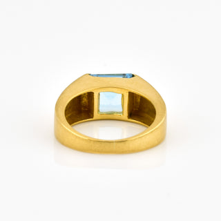 Ring aus 750 Gelbgold mit Topas, nachhaltiger second hand Schmuck perfekt aufgearbeitet