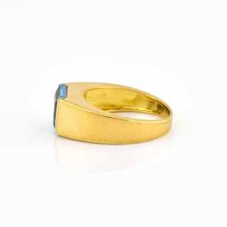 Ring aus 750 Gelbgold mit Topas, nachhaltiger second hand Schmuck perfekt aufgearbeitet