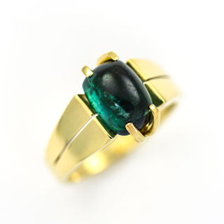 Ring aus 585 Gelbgold mit Turmalin, nachhaltiger second hand Schmuck perfekt aufgearbeitet