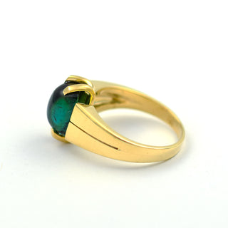 Ring aus 585 Gelbgold mit Turmalin, nachhaltiger second hand Schmuck perfekt aufgearbeitet