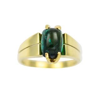 Ring aus 585 Gelbgold mit Turmalin, nachhaltiger second hand Schmuck perfekt aufgearbeitet