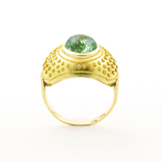 Ring aus 585 Gelbgold mit Turmalin, nachhaltiger second hand Schmuck perfekt aufgearbeitet