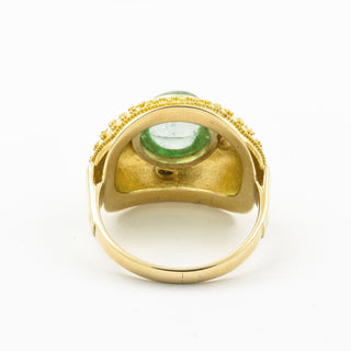 Ring aus 585 Gelbgold mit Turmalin, nachhaltiger second hand Schmuck perfekt aufgearbeitet
