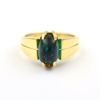 Ring aus 585 Gelbgold mit Turmalin, nachhaltiger second hand Schmuck perfekt aufgearbeitet