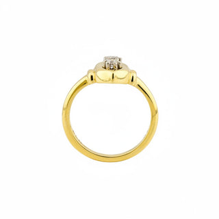 Brillantring aus 585 Gelb- und Weißgold, nachhaltiger second-hand Schmuck perfekt aufgearbeitet