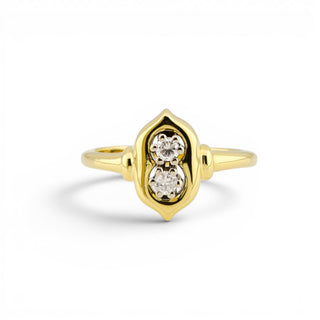 Brillantring aus 585 Gelb- und Weißgold, nachhaltiger second-hand Schmuck perfekt aufgearbeitet