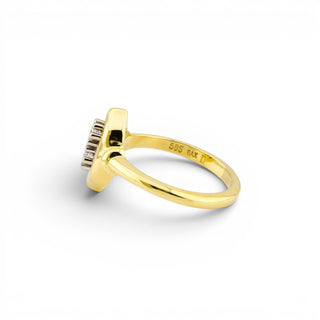Brillantring aus 585 Gelb- und Weißgold, nachhaltiger second-hand Schmuck perfekt aufgearbeitet