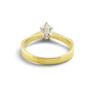 Brillantring aus 585 Gelb- und Weißgold, nachhaltiger second-hand Schmuck perfekt aufgearbeitet