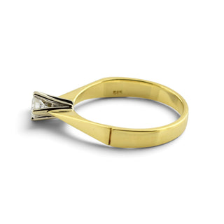 Brillantring aus 585 Gelb- und Weißgold, nachhaltiger second-hand Schmuck perfekt aufgearbeitet