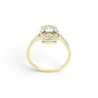 Diamantring aus 585 Gelb- und Weißgold, nachhaltiger second-hand Schmuck perfekt aufgearbeitet