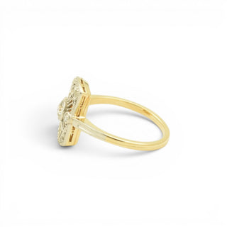 Diamantring aus 585 Gelb- und Weißgold, nachhaltiger second-hand Schmuck perfekt aufgearbeitet