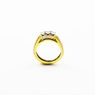 Brillantring aus 585 Gelb- und Weißgold, nachhaltiger second hand Schmuck perfekt aufgearbeitet