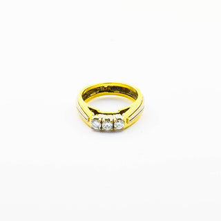 Brillantring aus 585 Gelb- und Weißgold, nachhaltiger second hand Schmuck perfekt aufgearbeitet