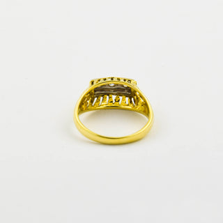 Diamantring aus 585 Gelb- und Weißgold, nachhaltiger second hand Schmuck perfekt aufgearbeitet