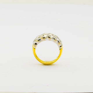 Brillantring aus 750 Gelb- und Weißgold, nachhaltiger second hand Schmuck perfekt aufgearbeitet