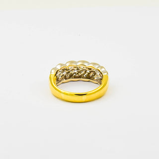 Brillantring aus 750 Gelb- und Weißgold, nachhaltiger second hand Schmuck perfekt aufgearbeitet