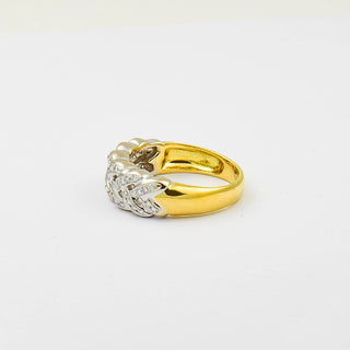 Brillantring aus 750 Gelb- und Weißgold, nachhaltiger second hand Schmuck perfekt aufgearbeitet