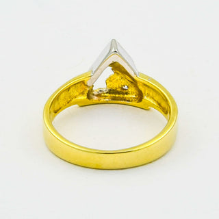Brillantring aus 585 Gelb- und Weißgold, nachhaltiger second hand Schmuck perfekt aufgearbeitet