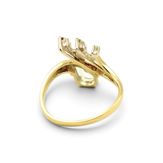 Ring aus 585 Gelb- und Weißgold mit Aquamarin und Brillant, nachhaltiger second-hand Schmuck perfekt aufgearbeitet