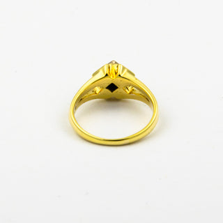 Brillantring aus 585 Gelb- und Weißgold, nachhaltiger second hand Schmuck perfekt aufgearbeitet