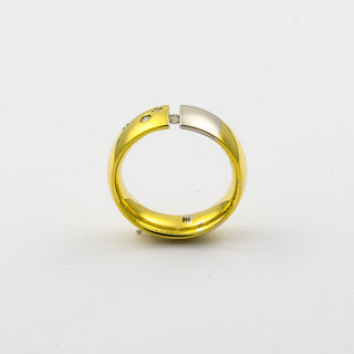 Brillantring aus 585 Gelb- und Weißgold, nachhaltiger second hand Schmuck perfekt aufgearbeitet