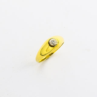 Ring aus 585 Gelb- und Weißgold mit Brillant, nachhaltiger second hand Schmuck perfekt aufgearbeitet